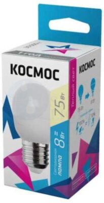 Лампа светодиодная LED GL45 8Вт 220В E27 3000К Космос Lksm_LED8wGL45E2730 КОСМОС Lksm_LED8wGL45E2730