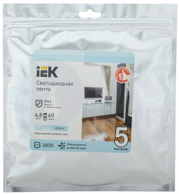 Лента светодиодная 5м LSR-2835W60-4,8-IP65-12В IEK