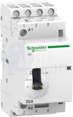 МОДУЛЬНЫЙ КОНТАКТОР С РУЧНЫМ УПРАВЛЕНИЕМ iCT25A 4Н Schneider Electric A9C21134