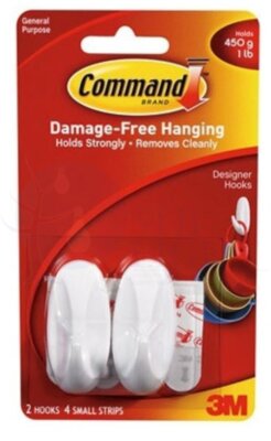 3М™ Command 17082 Дизайнерский крючок белый малый (2шт.)