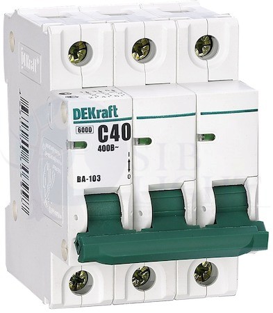 Автомат 3P 10А ВА-103 (6 кА, B) DEKraft 12040DEK