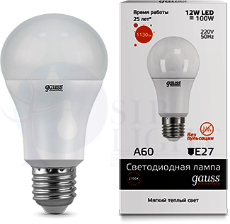 Лампа LED Elementary A60 12W E27 3000K 1/10/40 Gauss 23212