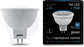 Лампа LED MR16 GU5.3 7W 4100K FR Gauss 101505207