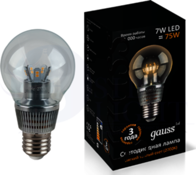 Лампа Gauss LED Globe Crystal Clear 7W E27 2700K 1/10/100