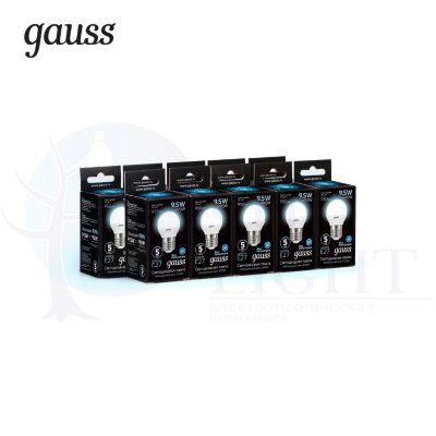 Лампа Gauss LED Шар E27 9.5W 950lm 4100K 1/10/50
