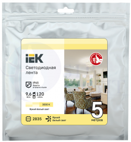 Лента светодиодная 5м LSR-2835WW120-9,6-IP65-12В IEK