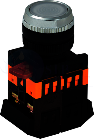 Кнопка ABLFS-22 белый d22мм неон/240В 1з+1р IEK BBT30-ABLFS-K01