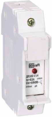 Держатель предохр. типа C10 со светодиодной и DEKraft 21383DEK