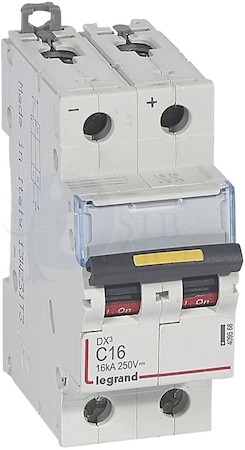 Автомат 2P 16А DX3 (10 кА, C) Legrand 409568