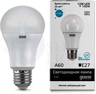 Лампа LED Elementary A60 12W E27 4100K 1/10/40 Gauss 23222