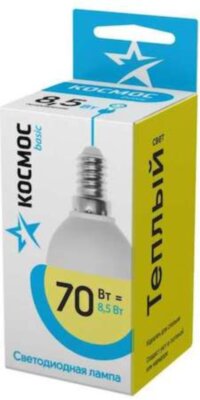 Лампа светодиодная LED BASIC GL45 8.5Вт 220В E14 3000К Космос LkecLED8.5wGL45E1430 КОСМОС LkecLED8.5wGL45E1430