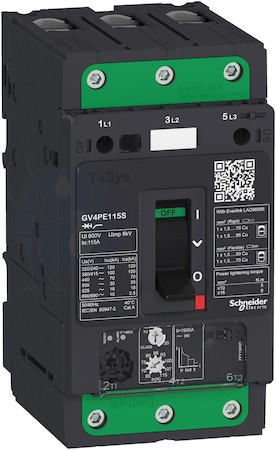 АВТ.ВЫКЛ GV4PE С КОМБИНИРОВАННЫМ РАСЦЕПИТЕЛЕМ 115A 50kA ЗАЖИМ EVERLINK Schneider Electric GV4PE115N