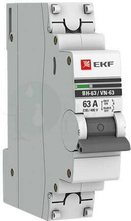 Выключатель нагрузки 1P 25 А PROxima ВН-63 EKF SL63-1-25-pro