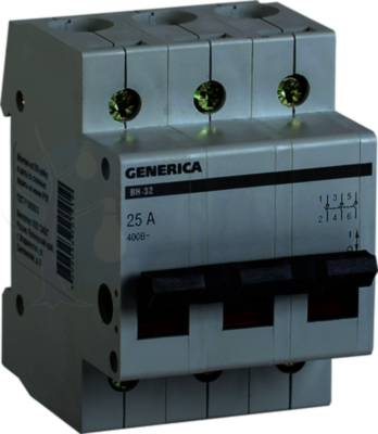 GENERICA Выключатель нагрузки (мини-рубильник) ВН-32 3Р 32А IEK MNV15-3-032
