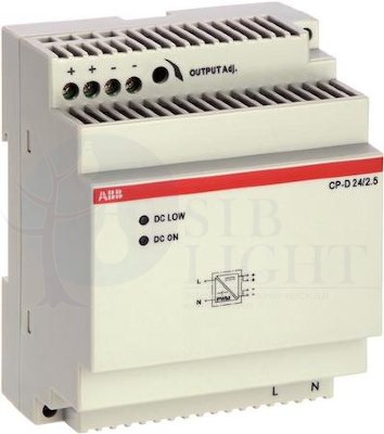 Блок питания CP-D 24/2.5 (регулир. вых. напряж) вход 90-265В AC/120-370В DC, выход 24В DC/2.5A AB ABB 1SVR427044R0200