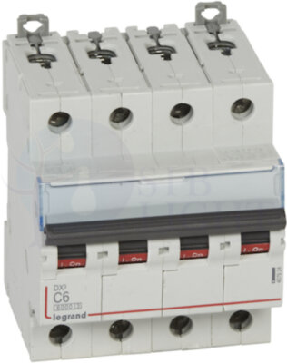 Автомат 4P 6А DX3 (10 кА, C) Legrand 407924