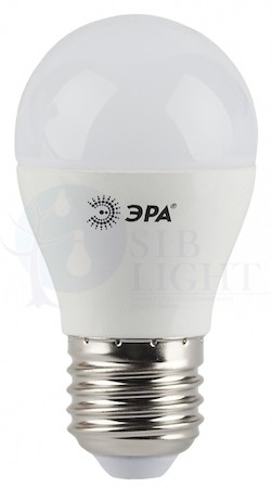 Лампа светодиодная LEDP45-5W-827-E27(диод,шар,5Вт,тепл,E27) ERA Б0028486