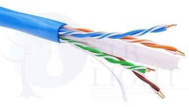 Информационный кабель неэкранированный U/UTP 4х2 CAT6, PVC, синий ДКС RN6UUPV3BL