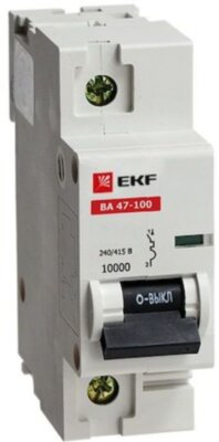 Автоматический выключатель ВА 47-100, 1P 100А (C) 10kA EKF mcb47100-1-100C