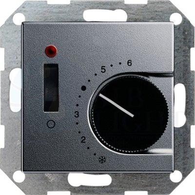 Термостат для теплых полов +5…+30 С System55 (10 А, 230 В, под рамку, с/у, алюминий) Gira 039226