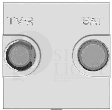 Розетка телевизионная Zenit (TV/Radio+SAT, проходная, под рамку, с/у, шампань) ABB N2251.8 CV