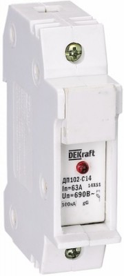 Держатель предохр. типа C14 со светодиодной и DEKraft 21386DEK