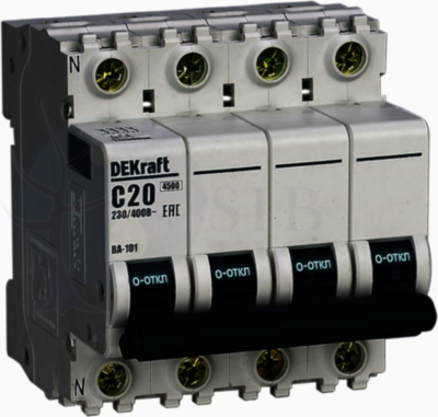 Автомат 3P+N 16А ВА-101 (4.5 кА, B) DEKraft 11238DEK