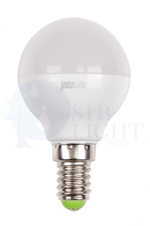 Лампа светодиодная (LED) «шар» d45мм E14 180  7Вт 220-240В матовая тепло-белая желтая 3000К Jazzway 1027856-2