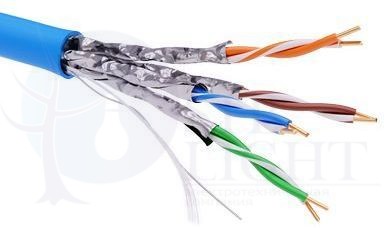 Информационный кабель экранированный U/FTP 4х2 CAT6A, LSZH, синий ДКС RN6AUFLS5BL
