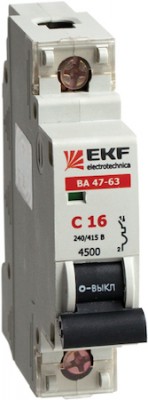 Автоматический выключатель ВА 47-63, 1P 10А (C) 4,5kA EKF mcb4763-1-10C