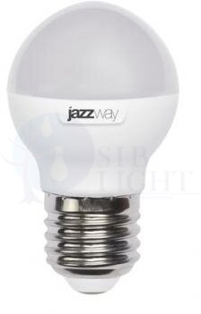 Лампа светодиодная (LED) «шар» d45мм E27 180  7Вт 220-240В матовая нейтральная холодно-белая 5000К Jazzway 1027887-2