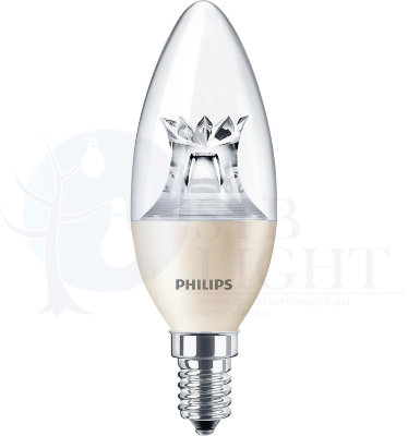 Светодиодная лампа Philips E14 6W = 40W теплый свет диммируемая Master арт. 929001140437