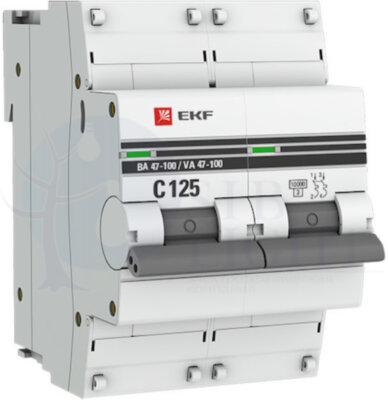 Автоматический выключатель 2P 10А (D) 10kA ВА 47-100 PROxima EKF mcb47100-2-10D-pro