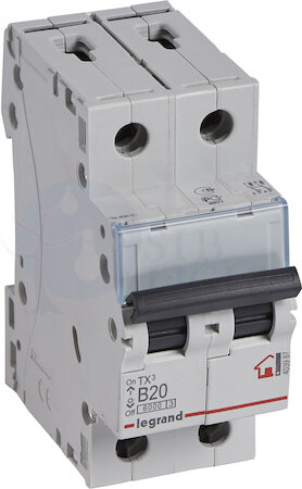 Автомат 2P 20А TX3 (10 кА, B) Legrand 403987