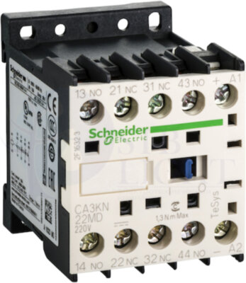 ПРОМЕЖУТОЧНОЕ РЕЛЕ 2НО+2НЗ, ЦЕПЬ УПРАВЛЕНИЯ 220В ПОСТОЯННОГО ТОКА Schneider Electric CA3KN22MD