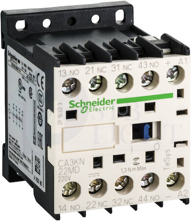 ПРОМЕЖУТОЧНОЕ РЕЛЕ 2НО+2НЗ, ЦЕПЬ УПРАВЛЕНИЯ 220В ПОСТОЯННОГО ТОКА Schneider Electric CA3KN22MD