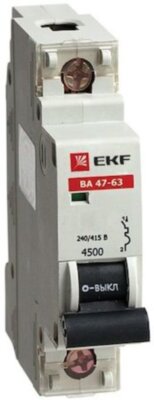 Автоматический выключатель ВА 47-63, 1P 2,5А (C) 4,5kA EKF mcb4763-1-2.5C