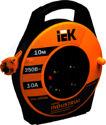 Катушка УК10 с т/з 4 места 2Р+PЕ/10м 3х1,0 мм2 Industrial IEK WKP14-10-04-10