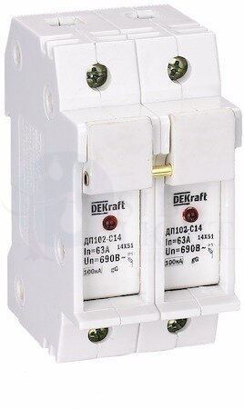 Держатель предохр. типа C14 со светодиодной и DEKraft 21387DEK