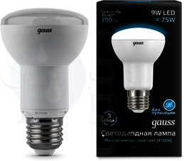 Лампа LED Reflector R63 E27 9W 4100K 1/10/40 Gauss 106002209