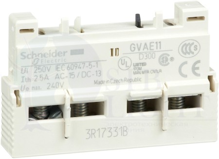 ДОПОЛНИТЕЛЬНЫЙ БЛОК КОНТАКТОВ НО+НЗ Schneider Electric GVAE11