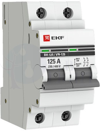 Выключатель нагрузки 2P 100А ВН-125 PROxima EKF SL125-2-100-pro