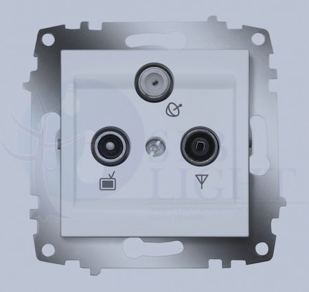 Розетка телевизионная оконечная Cosmo (TV+SAT+Radio, под рамку, с/у, алюминий) ABB 619-011000-234