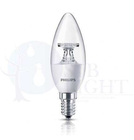 Лампа светодиодная LED 5.5-40Вт E14 2700К 230В B35 CL ND_AP / 871869645491600 Philips 929001142507
