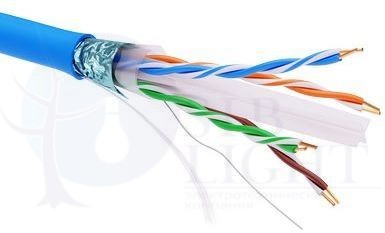 Информационный кабель экранированный F/UTP 4х2 CAT6, LSZH, синий ДКС RN6FULS3BL