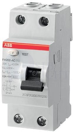 Выключатель дифференциальный 2P 63A 30мА (тип АС) ABB 2CSF202004R1630