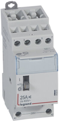 CX3 Контактор 230V 4НО 25А б/ш.руч. Legrand 412561