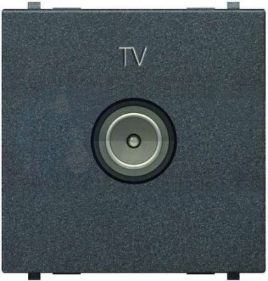 Розетка телевизионная Zenit (TV, под рамку, с/у, антрацит) ABB 2CLA225070N1801