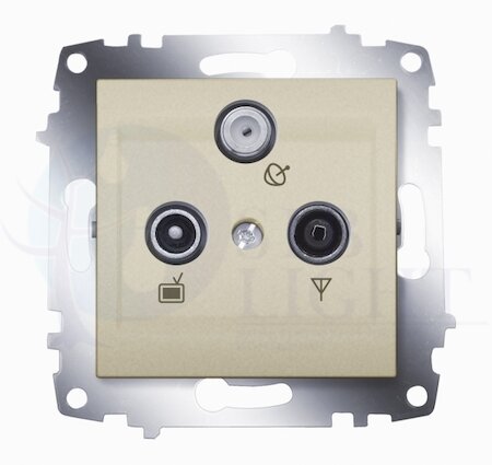 Розетка телевизионная оконечная Cosmo (TV+SAT+Radio, под рамку, с/у, кремовый) ABB 619-010300-234