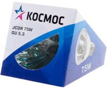 Лампа галогенная JCDR 75Вт GU5.3 220В Космос LKsmJCDR220V75W КОСМОС LKsmJCDR220V75W